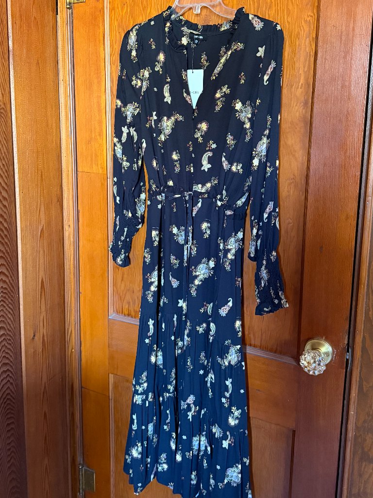 Saint + Sofia Olivia Zip Up Dress Highland Paisley Us 6 Nwt — image 5 of 8